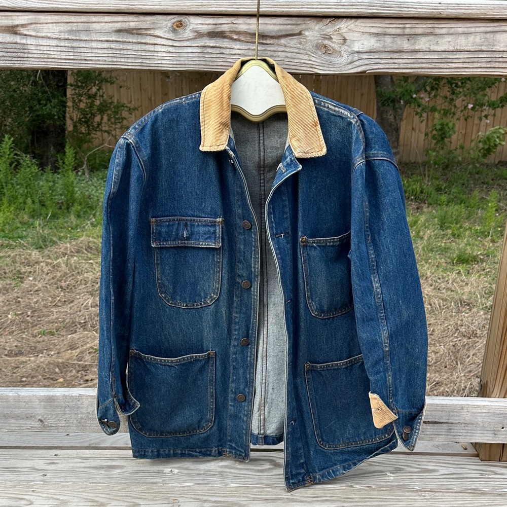 Ralph Lauren Blue Denim Jacket with Tan Corduroy Collar